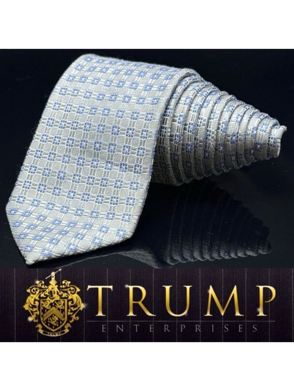 Donald Trump Men's Necktie Signature Collection Silk Geometric Power Tie 60.5: